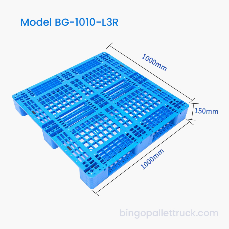1000×1000mm 고강도 4방향 입구 3러너 플라스틱 팔레트