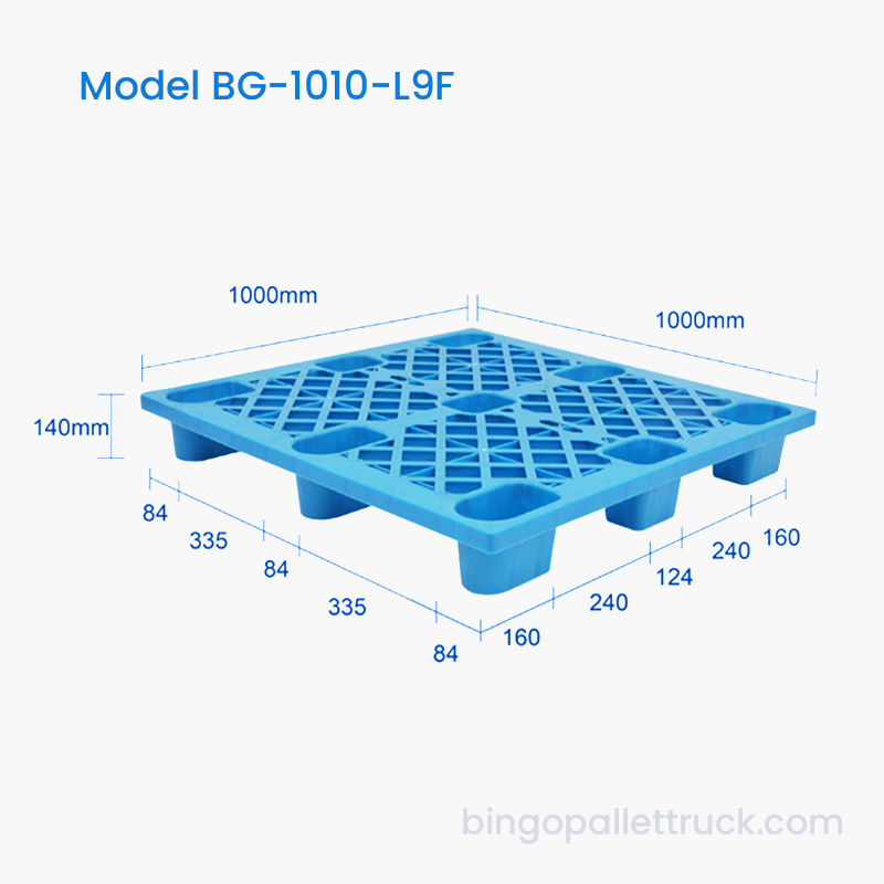 지게차용 1000x1000mm HDPE 경량 플라스틱 팔레트 4방향 입구