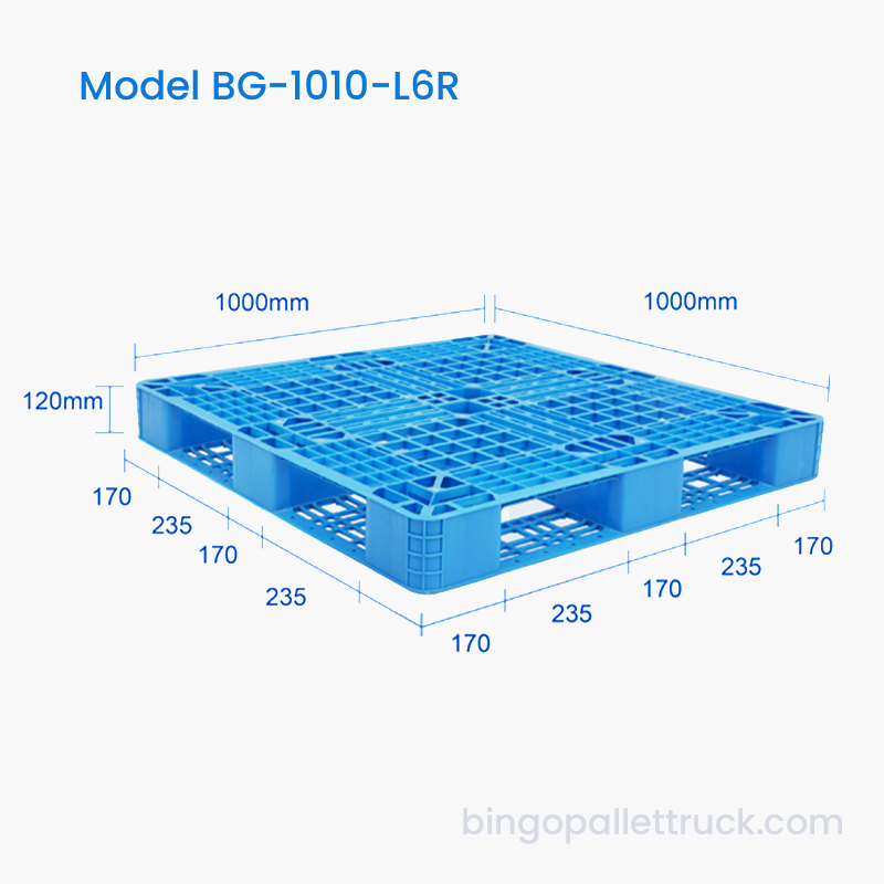 창고용 1000x1000mm 6 러너 플라스틱 팔레트 공장 가격