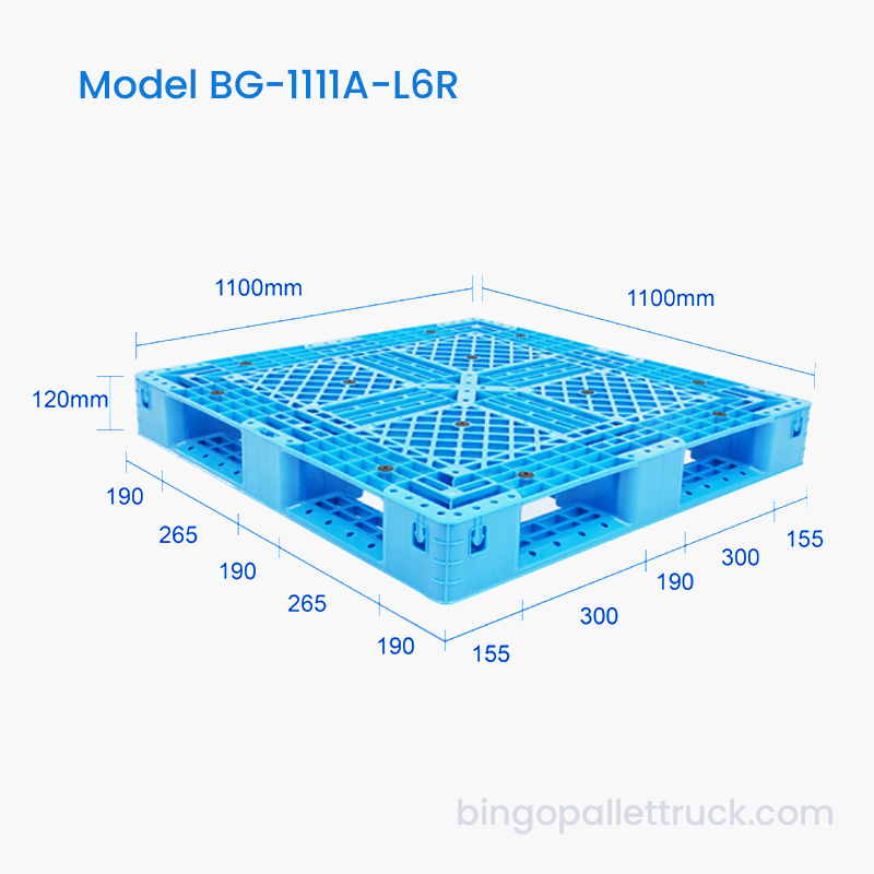 식품 및 음료 유통을 위한 내구성이 뛰어난 1100x1100mm 플라스틱 팔레트