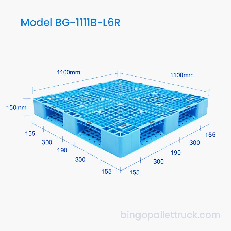 냉장 창고 사용을 위한 1100x1100mm 6개의 러너 플라스틱 팔레트