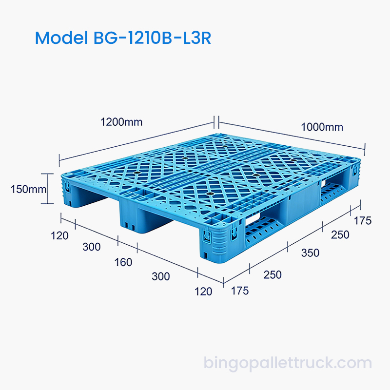 창고용 강철 보강재가 있는 1200x1000mm 플라스틱 팔레트