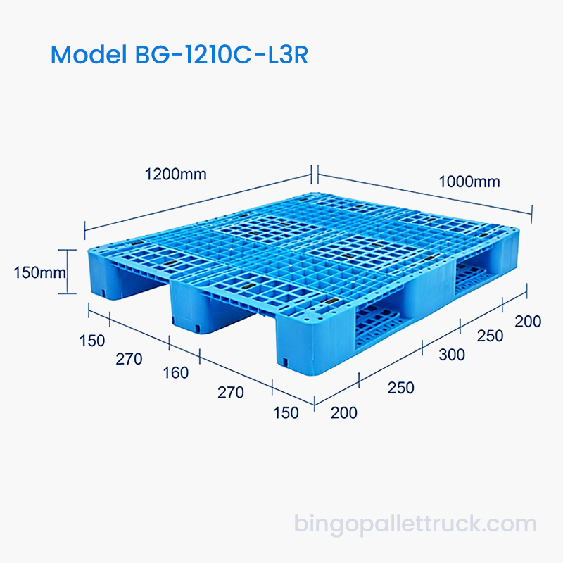 중경하중을 위한 강화 러너가 있는 1200x1000mm 플라스틱 팔레트