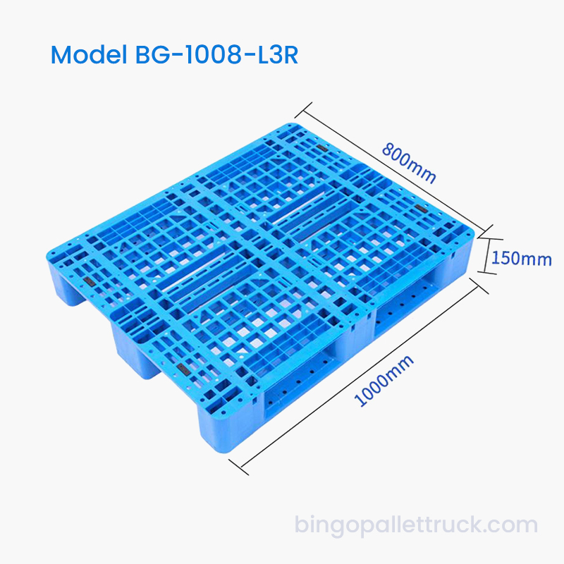 창고 랙킹용 1000×800mm 3러너 HDPE 플라스틱 팔레트