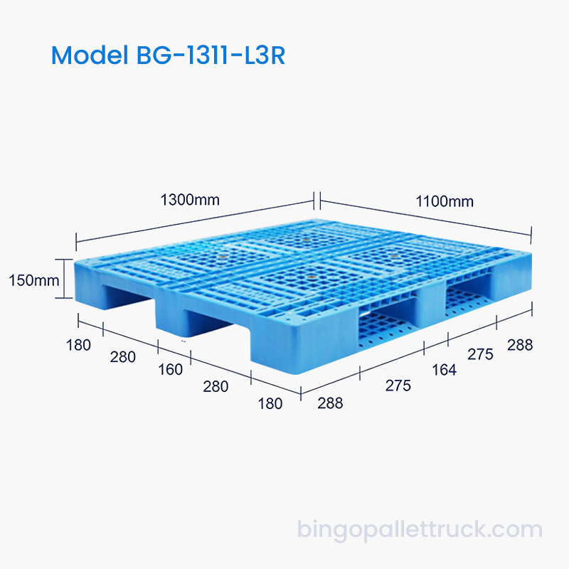 1300×1100mm 3러너 HDPE 플라스틱 팔레트
