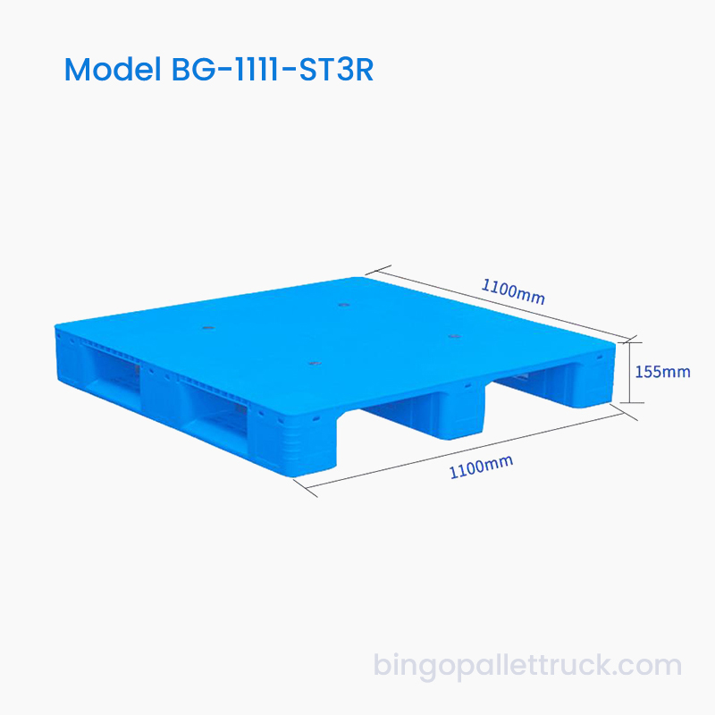 1100×1100mm 솔리드 탑 3 러너 플라스틱 팔레트