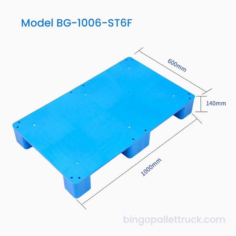 1000x600mm 물류용 솔리드 탑 플라스틱 팔레트 6피트 스타일