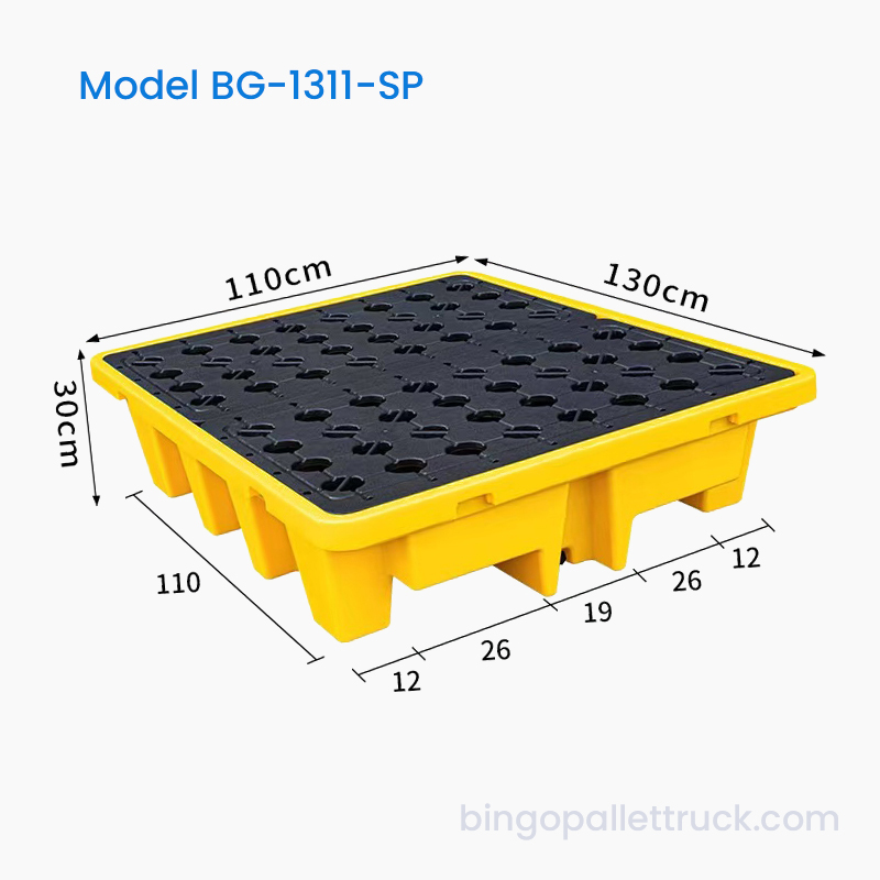 IBC 토트용 그리드 표면이 있는 1300x1100mm 누출 방지 플라스틱 팔레트
