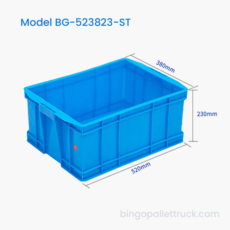 35L 내구성이 뛰어난 쌓을 수 있는 플라스틱 토트 박스 HDPE 물류 상자