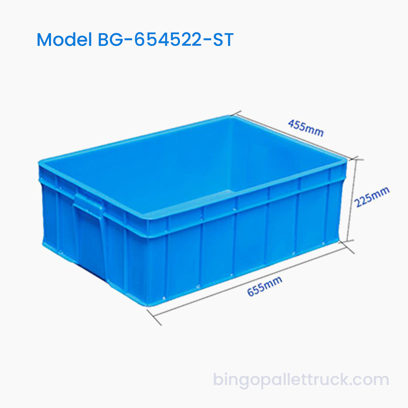 식품 물류용 56L HDPE 쌓을 수 있는 플라스틱 토트 박스