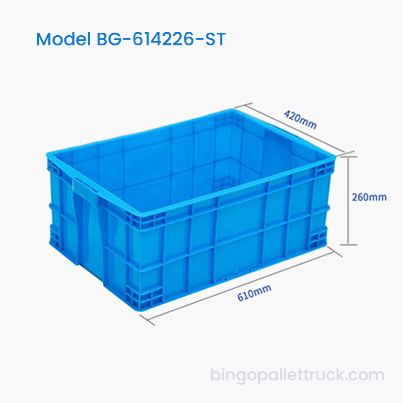 공장 대량 부품용 56L HDPE 헤비 듀티 쌓을 수 있는 플라스틱 상자