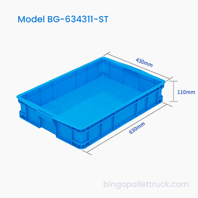 과일 및 야채 운송을 위한 23L HDPE 쌓을 수 있는 플라스틱 토트 박스