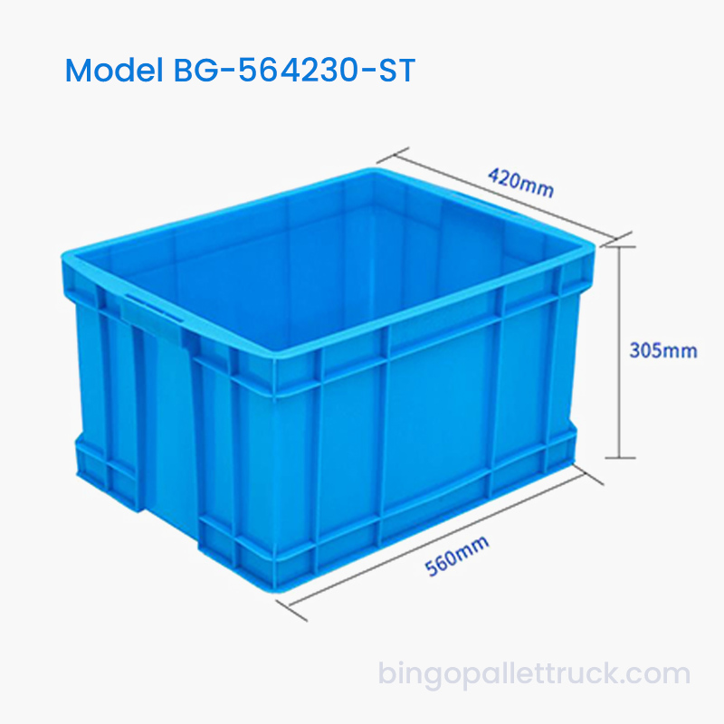 산업 유통 및 물류를 위한 56L 쌓을 수 있는 플라스틱 토트 박스