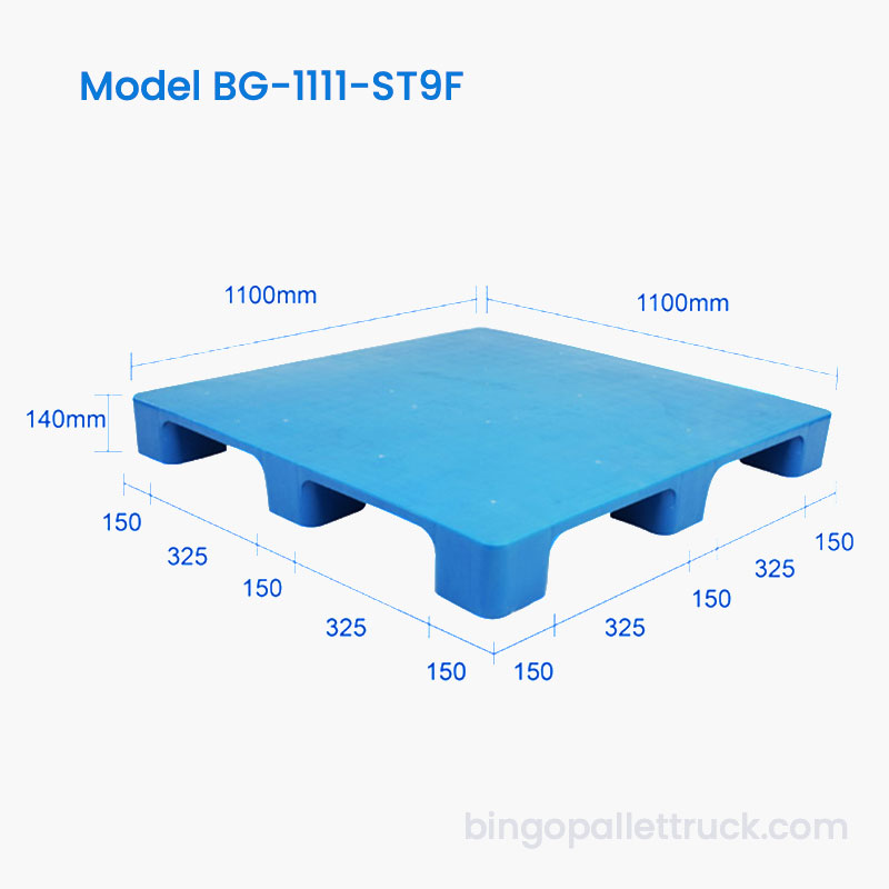 창고를 위한 산업용 1100x1100mm 견고한 상단 9개 다리 플라스틱 팔레트