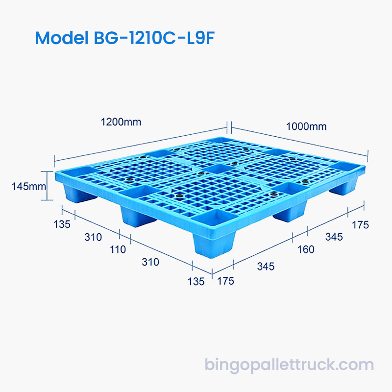 표준 지게차와 호환되는 9피트 1200x1000mm 플라스틱 팔레트