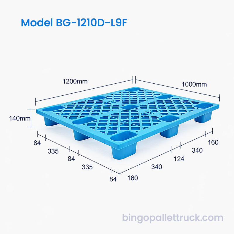 물류용 미끄럼 방지 그리드 표면을 갖춘 1200x1000mm 플라스틱 팔레트