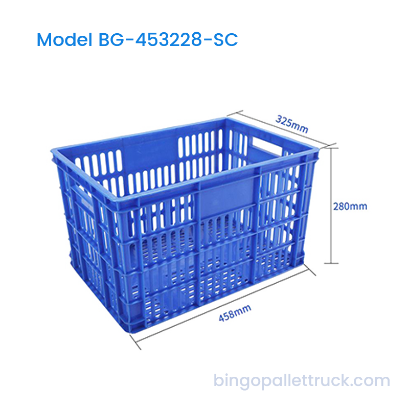 33L 산업용 플라스틱 쌓을 수 있는 상자 HDPE 보관 바구니