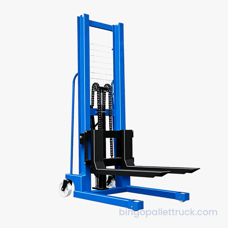 다양한 팔레트 크기에 맞게 조정 가능한 포크가 있는 1000kg 수동 스태커
